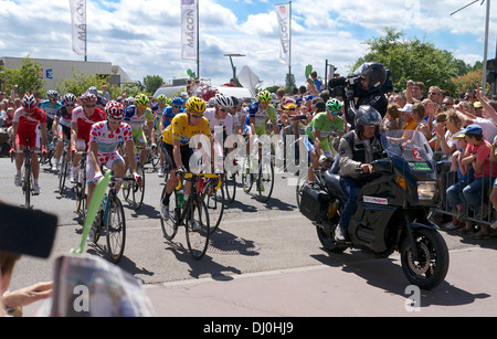 Bradley Wiggins auf 2013 Tour de France Blätter Mâcon, Stockfoto