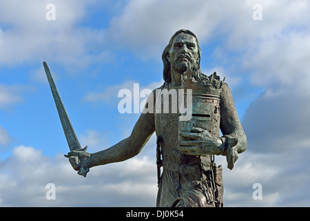 Statue von König Edward I. Burgh-durch-Sands, Cumbria, England, Vereinigtes Königreich, Europa. Stockfoto