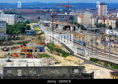 Bau von Wien Hauptbahnhof (Hauptbahnhof), Wien, Österreich Stockfoto