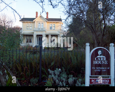 Emily Carr Haus in Victoria, British Columbia, Kanada. Stockfoto