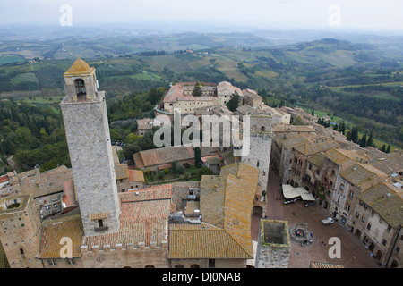 Türme und Dach tops San Gimignano Toskana Italien Stockfoto