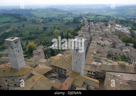 Türme und Dach tops San Gimignano Toskana Italien Stockfoto