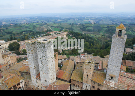 Türme und Dach tops San Gimignano Toskana Italien Stockfoto