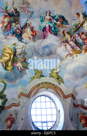 Barocke Wandmalerei in der Karlskirche (Kirche St. Charles), Wien, Österreich Stockfoto