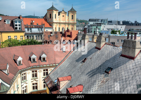 Anzeigen der alten Stadt von St.Michael Tor, Bratislava, Slowakei Stockfoto