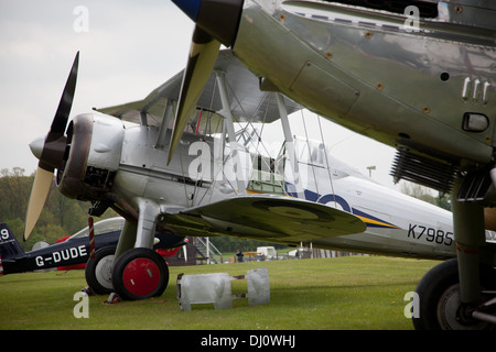 Gloster Gladiator 1930 Doppeldecker-Jagdflugzeug bei einem Shuttleworth Collection Air in Old Warden Flugplatz Bedfordshire anzeigen Stockfoto