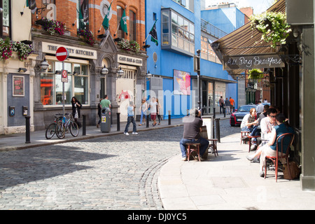 Eine Straße in Temple bar Dublin Irland Stockfoto