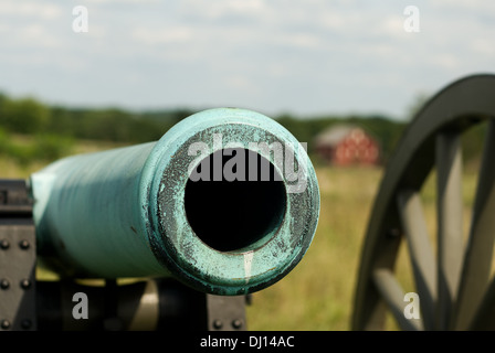 Der Lauf einer Union Kanone bei Gettysburg National Military Park, Ort der Schlacht von Gettysburg im US Civil War. Stockfoto