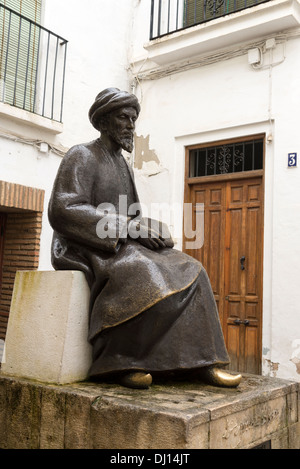 Statue des jüdischen Philosophen Maimonides in das jüdische Viertel, Córdoba, Andalusien, Spanien Stockfoto