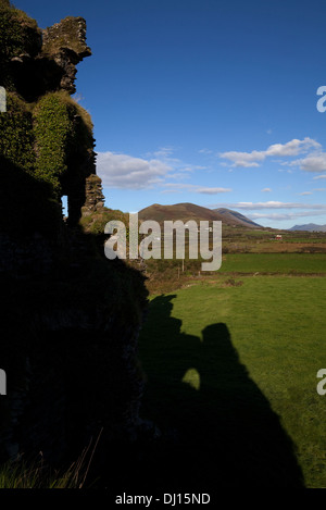 Ballycarberry Burg, die etwa aus dem 16. Jahrhundert, in der Nähe von Caherciveen, Ring of Kerry, County Kerry, Irland Stockfoto