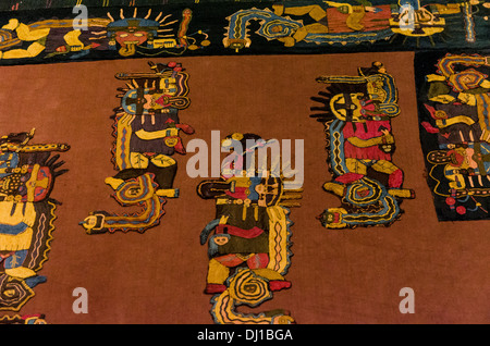 Paracas Textil. Paracas Kultur 800 AC-100 BC. Stockfoto