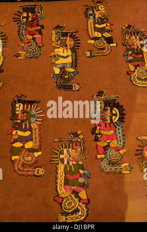 Paracas Textil. Paracas Kultur 800 AC-100 BC. Stockfoto