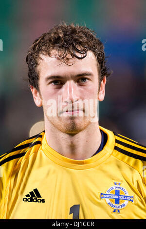 Reggio Emilia, Italien. 14. November 2013. Conor Brennan (NIR) Fußball / Fußball: UEFA European u-21-Meisterschaft 2015 Qualifying Runde Gruppe 9 match zwischen Italien 3-0 Nordirland Mapei-Stadion in Reggio Emilia, Italien. © Maurizio Borsari/AFLO/Alamy Live-Nachrichten Stockfoto