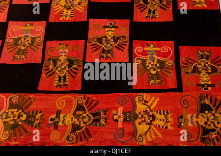 Paracas Textil. Paracas Kultur 800 AC-100 BC. Stockfoto