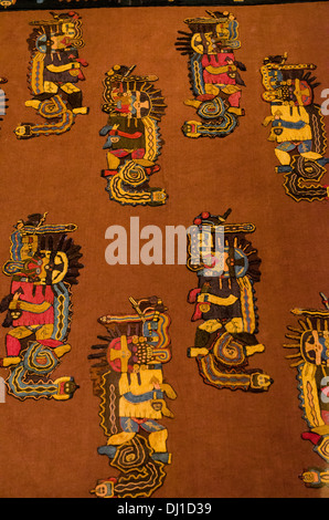 Paracas Textil. Paracas Kultur 800 AC-100 BC. Stockfoto