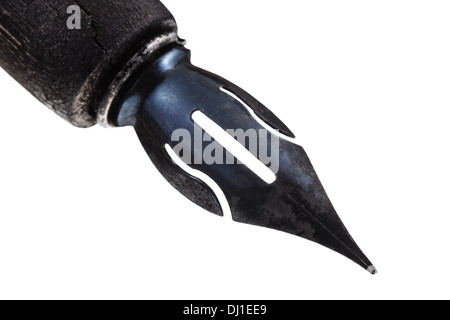 schwarze Spitze des Zeichnens Stift Nahaufnahme isoliert auf weißem Hintergrund Stockfoto