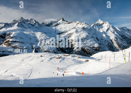 Skipiste in Schweizer Alpen, Zermatt Stockfoto