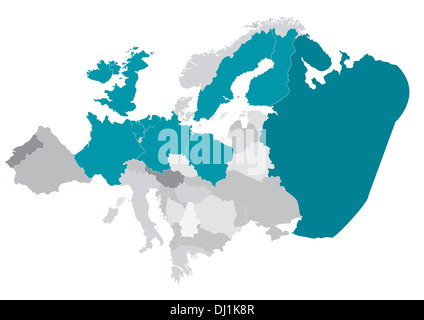 Vektorkarte von Europa Stockfoto