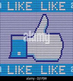 Facebook like-Button aus der Wolle Stockfoto