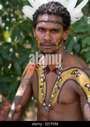 Tjapukai Krieger australische Ureinwohner Nord-Queensland feuchte Tropen Stockfoto