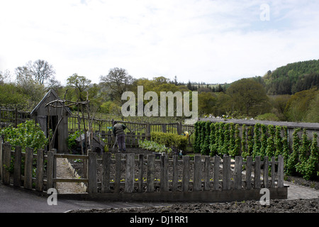 KLEINEN SCHREBERGARTEN UND GÄRTNER. VEREINIGTES KÖNIGREICH. Stockfoto