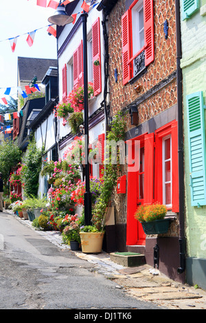 Rue des Moulins, St Valery sur Somme, Somme, Picardie, Frankreich Stockfoto