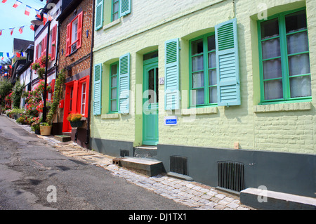 Rue des Moulins, St Valery sur Somme, Somme, Picardie, Frankreich Stockfoto