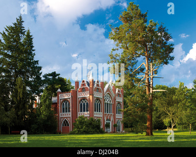 Gotisches Haus, Wörlitzer Park, Wörlitz, Sachsen-Anhalt, Deutschland Stockfoto