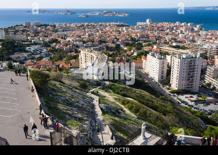 Marseille von Notre-Dame De La Garde Stockfoto