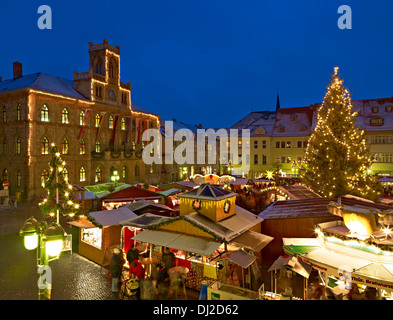 Weihnachtsmarkt in Weimar, Thüringen, Deutschland Stockfoto