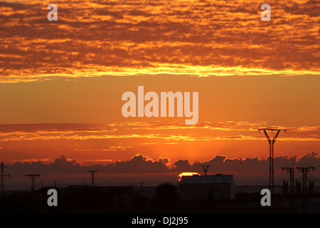 Sonnenaufgang über dem südlichen Murcia Stockfoto