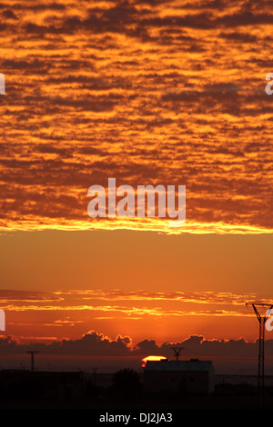 Sonnenaufgang über dem südlichen Murcia Stockfoto