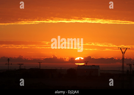 Sonnenaufgang über dem südlichen Murcia Stockfoto