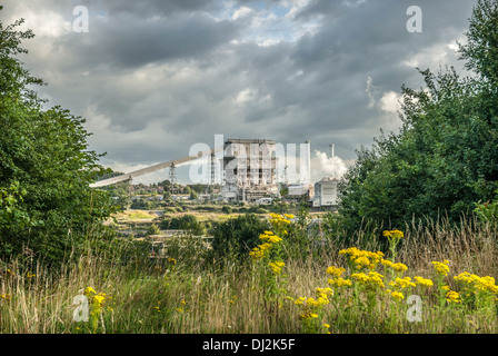 Industrieanlage Brunner Mond in ländlichen Landschaft, Northwich Cheshire. Stockfoto