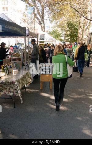 Greenmarket Lebensmittelmarkt, Upper West Side, Manhattan, New York City, Vereinigte Staaten von Amerika. Stockfoto