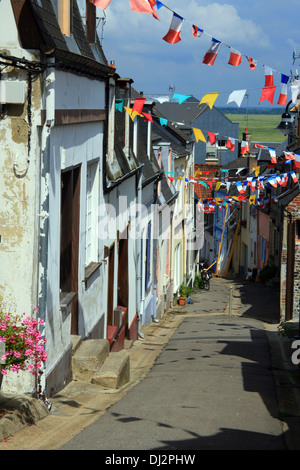 Rue des Moulins, St Valery sur Somme, Somme, Picardie, Frankreich Stockfoto