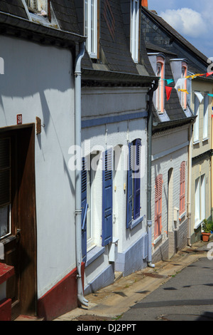 Rue des Moulins, St Valery sur Somme, Somme, Picardie, Frankreich Stockfoto