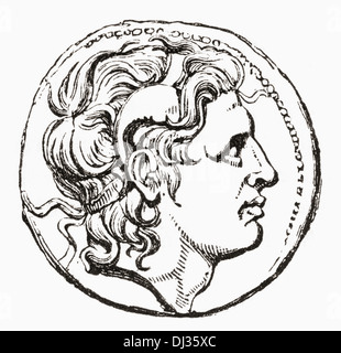 Silber Tetradrachma von Alexander III von Makedonien, 356 – 323 v. Chr., auch bekannt als Alexander der große. König von Makedonien. Stockfoto
