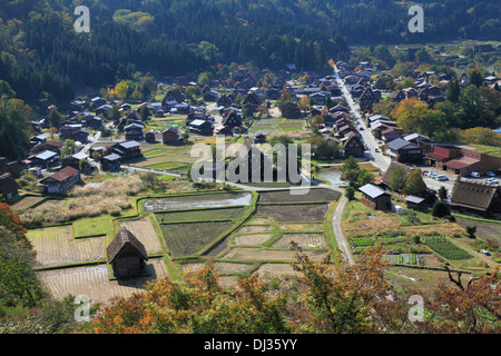 Japan, Hida, Shirakawa-Go, Ōgimachi, Dorf, Stockfoto