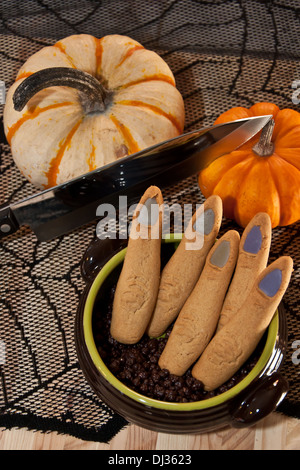 Halloween-Finger-Plätzchen Stockfoto