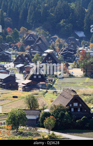 Japan, Hida, Shirakawa-Go, Ōgimachi, Dorf, Stockfoto