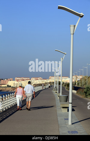 Corniche Promenade verbindet die Stadt von Sete auf dem Felsvorsprung District, Languedoc Roussillon, Frankreich Stockfoto