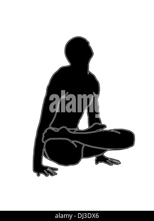 Menschen praktizieren Yoga im Lotussitz Stockfoto