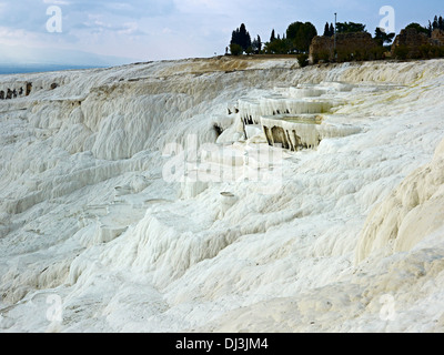 Travertin Terrasse, Pamukkale, Türkei Stockfoto