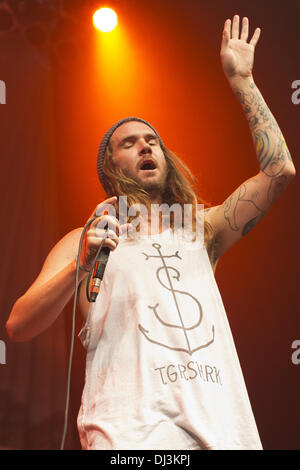 Norfolk, Virginia, USA. 20. August 2012. Sänger JARED WATSON von der schmutzigen Köpfe führt an der NorVa in Norfolk, Virginia © Daniel DeSlover/ZUMAPRESS.com/Alamy Live-Nachrichten Stockfoto