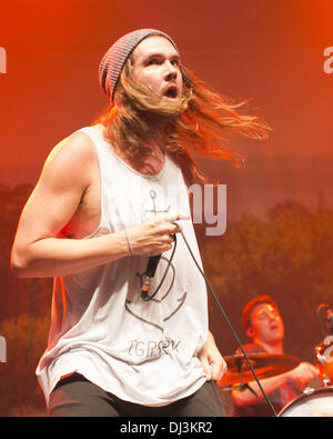 Norfolk, Virginia, USA. 20. August 2012. Sänger JARED WATSON von der schmutzigen Köpfe führt an der NorVa in Norfolk, Virginia © Daniel DeSlover/ZUMAPRESS.com/Alamy Live-Nachrichten Stockfoto