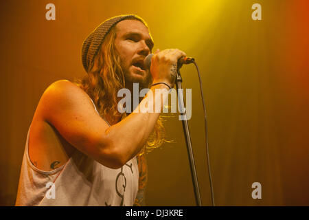 Norfolk, Virginia, USA. 20. August 2012. Sänger JARED WATSON von der schmutzigen Köpfe führt an der NorVa in Norfolk, Virginia © Daniel DeSlover/ZUMAPRESS.com/Alamy Live-Nachrichten Stockfoto