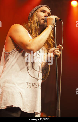 Norfolk, Virginia, USA. 20. August 2012. Sänger JARED WATSON von der schmutzigen Köpfe führt an der NorVa in Norfolk, Virginia © Daniel DeSlover/ZUMAPRESS.com/Alamy Live-Nachrichten Stockfoto