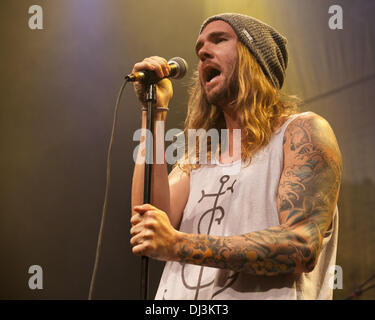 Norfolk, Virginia, USA. 20. August 2012. Sänger JARED WATSON von der schmutzigen Köpfe führt an der NorVa in Norfolk, Virginia © Daniel DeSlover/ZUMAPRESS.com/Alamy Live-Nachrichten Stockfoto