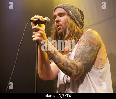 Norfolk, Virginia, USA. 20. August 2012. Sänger JARED WATSON von der schmutzigen Köpfe führt an der NorVa in Norfolk, Virginia © Daniel DeSlover/ZUMAPRESS.com/Alamy Live-Nachrichten Stockfoto